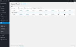 Page screenshot: uCare Support &rarr; Tickets List