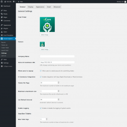 Page screenshot: uCare Support &rarr; Settings