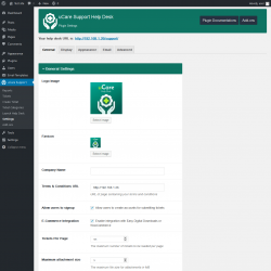 Page screenshot: uCare Support &rarr; Settings