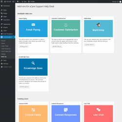 Page screenshot: uCare Support &rarr; Add-ons