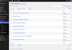 Page screenshot: uCare Support &rarr; Email Templates