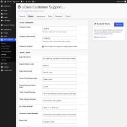 Page screenshot: uCare Support &rarr; Settings &rarr; Display