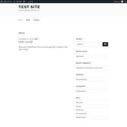 Page screenshot: Test site – Just another WordPress site