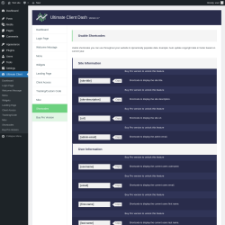 Page screenshot: Ultimate Client → Shortcodes