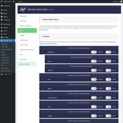 Page screenshot: Ultimate Client → Menu