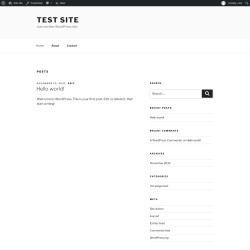 Page screenshot: Test site – Just another WordPress site