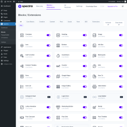 Page screenshot: Spectra &rarr; Blocks