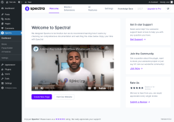Page screenshot: Spectra &lsaquo; Test site &mdash; WordPress