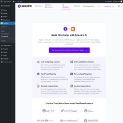 Page screenshot: Spectra &rarr; AI Features