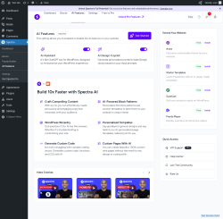 Page screenshot: Spectra → AI Features