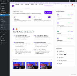 Page screenshot: Spectra &rarr; AI Features