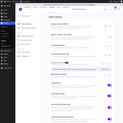 Page screenshot: Spectra &rarr; Settings