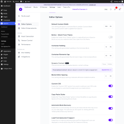 Page screenshot: Spectra &rarr; Settings