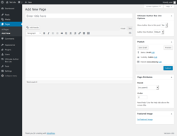 Page screenshot: Add New Page &lsaquo; Test site &mdash; WordPress