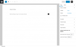 Page screenshot: Add New Page &lsaquo; Test site &mdash; WordPress