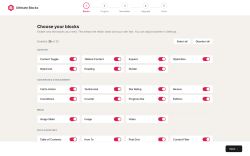 Page screenshot: Ultimate Blocks Setup &lsaquo; Test site &mdash; WordPress