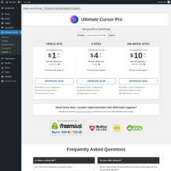 Page screenshot: Ultimate Cursor → Upgrade  ➤