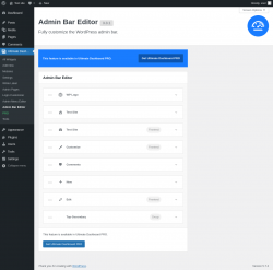 Page screenshot: Ultimate Dash&hellip; &rarr; Admin Bar Editor