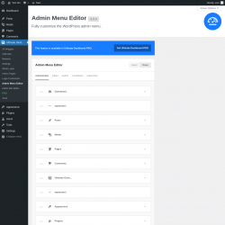 Page screenshot: Ultimate Dash&hellip; &rarr; Admin Menu Editor