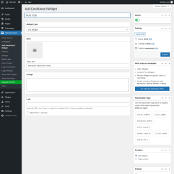 Page screenshot: Ultimate Dash… → Add Dashboard Widget