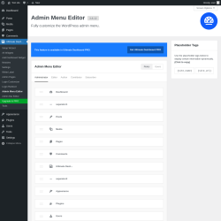 Page screenshot: Ultimate Dash&hellip; &rarr; Admin Menu Editor