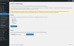 Page screenshot: Ultimate FAQs &rarr; Export/Import
