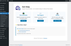 Page screenshot: Ultimate FAQs &rarr; Get Help
