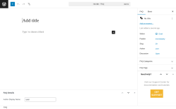 Page screenshot: FAQs → Add New FAQ