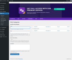 Page screenshot: FAQs → FAQ Categories