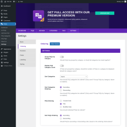 Page screenshot: FAQs → Settings → Ordering