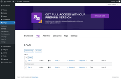 Page screenshot: FAQs → All FAQs