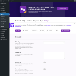 Page screenshot: FAQs → Settings