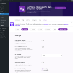Page screenshot: FAQs → Settings → Ordering