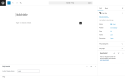 Page screenshot: FAQs → Add New FAQ
