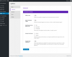 Page screenshot: Lightbox &rarr; Advanced