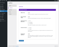 Page screenshot: Lightbox &rarr; Advanced