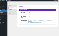 Page screenshot: Lightbox &rarr; Advanced