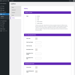 Page screenshot: Lightbox &rarr; Styling