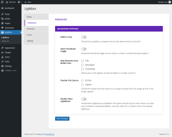 Page screenshot: Lightbox &rarr; Advanced