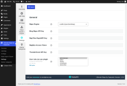 Page screenshot: Ultimate Maps by Supsystic &rarr; Settings