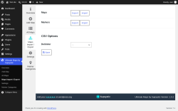 Page screenshot: Ultimate Maps by Supsystic &rarr; Maps Import / Export