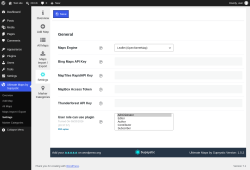 Page screenshot: Ultimate Maps by Supsystic &rarr; Settings