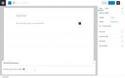 Page screenshot: Add New Page ‹ Test site — WordPress
