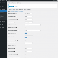 Page screenshot: Ultimate Member → Settings → Appearance