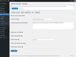 Page screenshot: Ultimate Member → Settings → Misc
