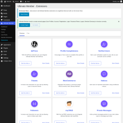 Page screenshot: Ultimate Member &rarr; Extensions