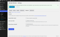 Page screenshot: Ultimate Member &rarr; Settings &rarr; Advanced