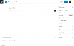Page screenshot: Add New Post ‹ Test site — WordPress
