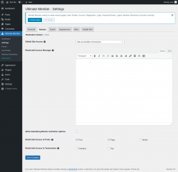 Page screenshot: Ultimate Member → Settings → Access