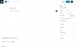 Page screenshot: Add New Post ‹ Test site — WordPress